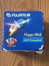 Fuji Fujifilm Floppy Disk 2HD IBM 3.5” Color Formatted Disks 24-Pack