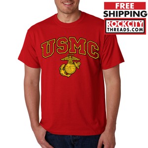 USMC-MARINES-T-SHIRT-RED-Marine-Corps-Semper-FI-US-Military-Corp-Gear-PT-OD-A