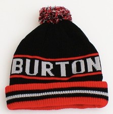 Burton Signature Red Black Lined Knit Cuff Beanie Skull Cap Youth One Size NWT
