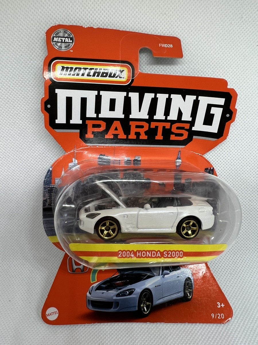 Matchbox Moving Parts 2004 Honda S2000 White 2021 Pearl Gold Rims