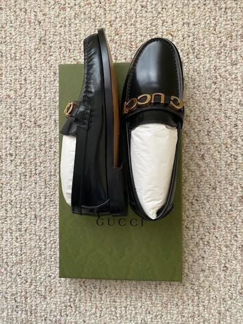 MOCASSINS HOMME 'GUCCI' mocassins cuir cara US TAILLE 7,5 UK 7 ~~~NEUF~~~