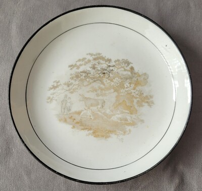 NEU HALL KÜHE RUHEN 1063 GROSSE UNTERTASSE SCHALE 2 UM 1812-18 PAT PRELLER SAMMLUNG