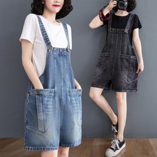 Ladies Women's Jeans Jumpsuits Overalls Bib Shorts Suspenders Dungarees Rompers