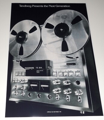Tandberg TD-20A Audiophile Reel to Reel Poster 1978 19''x13'' Open Reel