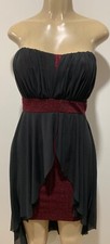 New Ipona sexy bodycon black burgandy strapless low high elegant  dress-SML