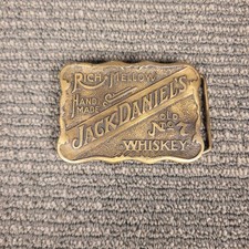 Vintage Heavy Brass Jack Daniels No 7 Whiskey Belt Buckle