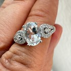 925 Sterling Silver Ring 7x5mm Natural Aquamarine Gemstone Women Handmade Bow — photo 6