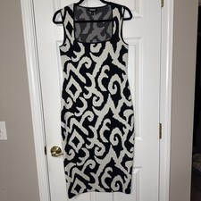 Express Black White Scroll Print Dress Size M | Sleeveless Sheath Bodycon