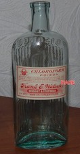 POISONOUS  V. RARE SKULL & BONES   CHLOROFORM POISON WATSON GREENVILLE, ILL.