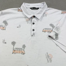 Travis Mathew Polo Shirt Mens XL VW Van Four Wheeling TPC Colorado Golf Pima