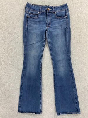American Eagle Jeans Womens Sz 6 Short Kick Boot Super Stretch Med Wash Normcore
