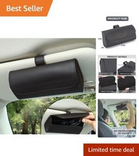 Sleek Leather Sunglasses Holder for Car Visor - Stylish Eyeglasses Organizer