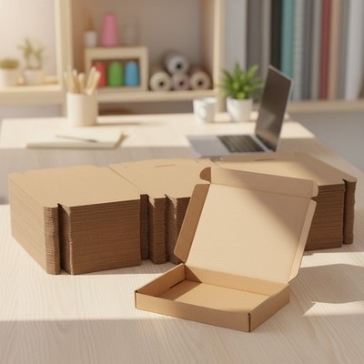 Effortless 50-Pack Cardboard Mailer Boxes - 7x5x1 Inch Gift Packaging Solution