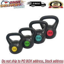 Wide Grip Kettlebells Exercise Fitness Weight Set 5Lb, 10Lb 15Lb and 20Lb