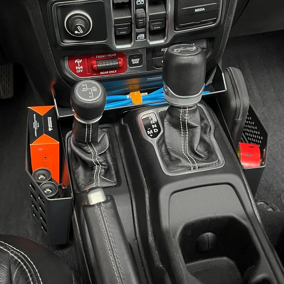 Bandeja de metal para Jeep Wrangler JK JKU 2011-18 consola cambio de marchas lateral Foto 2 de 4