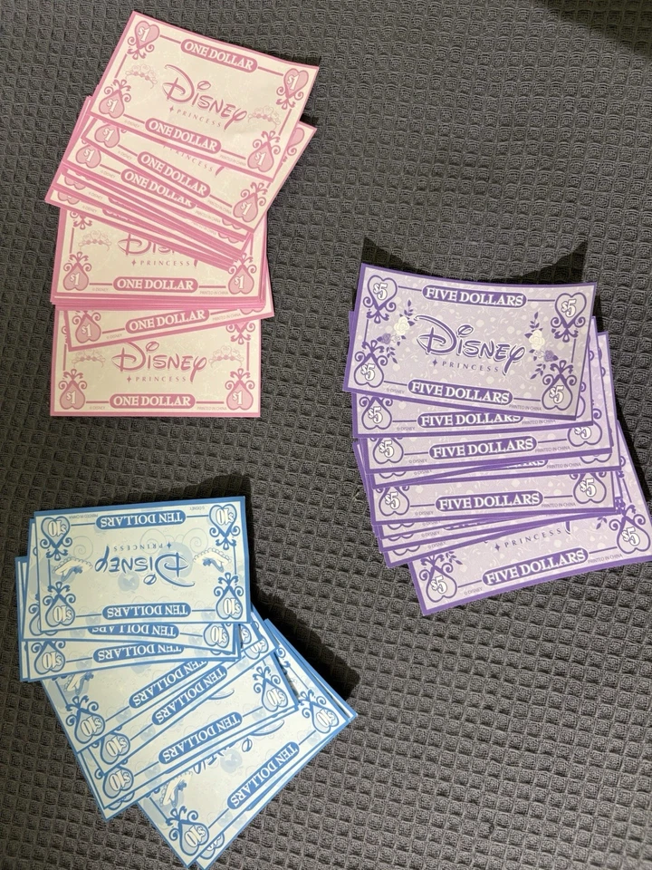 Lot of (43) Disney Princess Play Money/Bills- Vintage $1 $5 & $10 EUC - Image 2 of 2