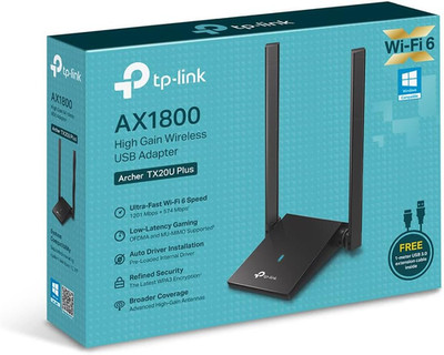 TP-Link WLAN Stick für PC, WiFi 6 AX1800 Dual Band, USB 3.0 Archer TX20U Plus