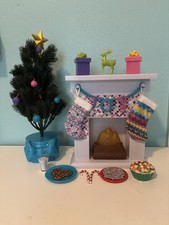 MY LIFE Holiday Christmas Playset Tree Fireplace for 18 Dolls