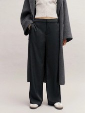 Reformation Bryan Black Satin Mid Rise Dress Pant Size 12