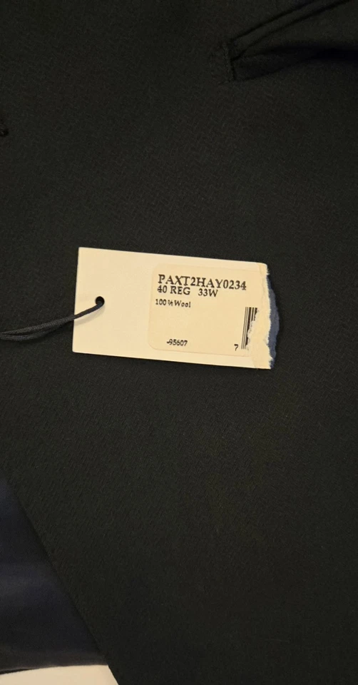 Traje de hombre Elie Tahari 100 % lana azul marino talla 40R Foto 3 de 4