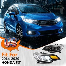 Pair For Honda Fit 2014-2020 Full Led Projector Headlights Front Lamps Plugplay