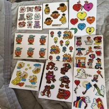 Lot Autocollant Vintage Distributeur Prismatique Coeurs Arcs-en-ciel Animaux Ours Enfants