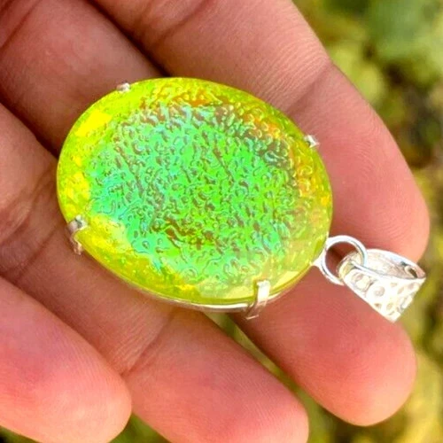92.10 Ct. Monarch Fire Opal Doublet Oval Cut 925 Silver Pendant Gift for Women - Image 3 of 4