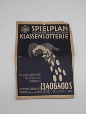 Spielplan der 28. österreichischen Klassenlotterie 1932 Schilling Lotto Gewinn