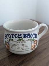 SCOTCH BROTH SUPPE Rezept Keramik Becher Tasse Schüssel mit Henkel Vintage