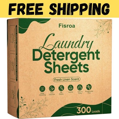 Travel Laundry Detergent Sheets  300 Loads Eco-Friendly Washing Detergent Sheets