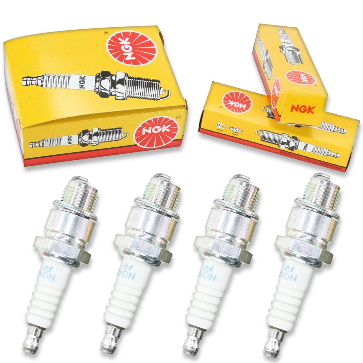 4pcs 78-79 Volvo Penta 80 NGK Standard Spark Plugs Kit Set Engine wj