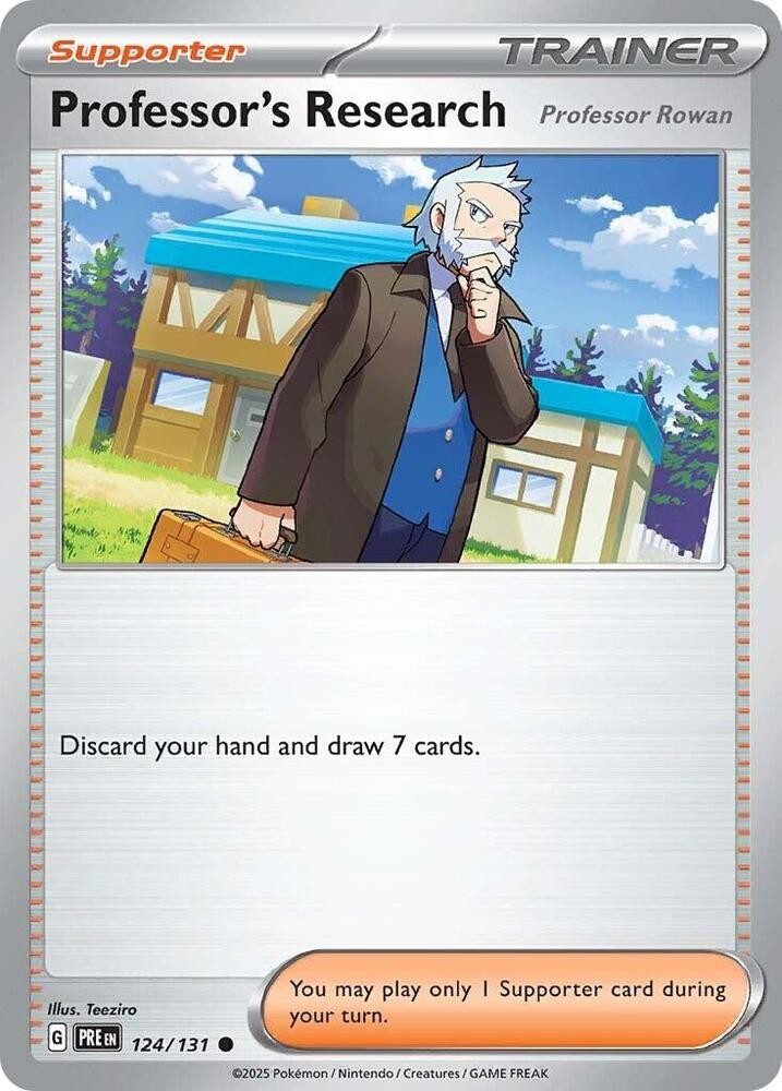 Professor's Research Rowan #124/131 Sv Prismatic Reverse Holo Pokemon TCG NM