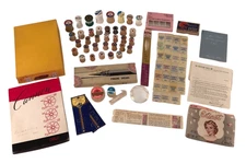 Sewing Packaging Lot Vintage 30 Wooden Thread Spools + Boxes Hosiery Needles