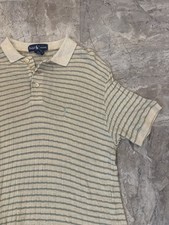 VTG 80s 90s Ralph Lauren Knit Striped USA Made Mens Polo Shirt RARE
