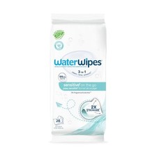WaterWipes Sensitive On The Go Wipes 28 Count Unscented Hypoallergenic