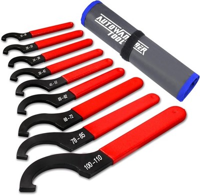 9Pcs Coilover Spanner Wrench Set Adjustable Shock Wrench Universal Carbon Ste