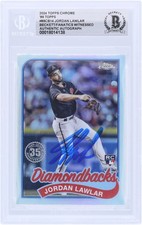 Jordan Lawlar Diamondbacks Signed 2024 Topps Chrome 89 #89CB-14 BAS Rookie Card