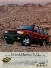 1996 Land Rover Range Rover 4.6 HSE Red V8 Desert Photo VINTAGE PRINT AD