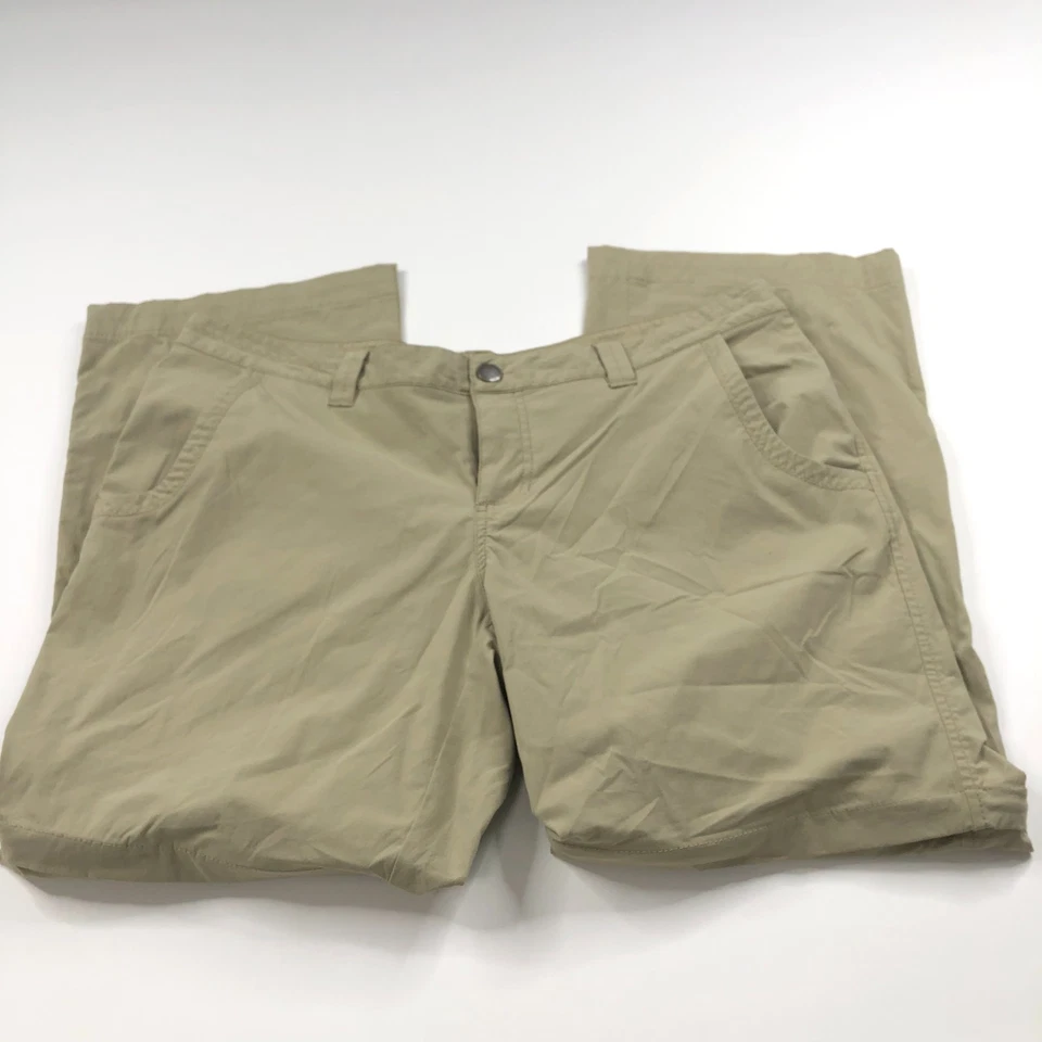 Pantalones convertibles Eddie Bauer TRAVEX 14 Petite (ajuste 37W 27L) cremallera tiro medio beige Foto 2 de 4