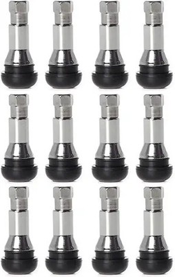 Chrome Rubber Valve Stems TR413 30mm (12 Pieces)