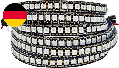 WS2812B LED Streifen Licht, 2M 5V RGB Pixel Strip 144 Leds/M IP30 Flexible Schwa