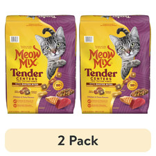(2 pack) Meow Mix Tender Centers Dry Cat Food Basted Bites, Chicken Tuna, 14.2lb 1.29 per pound