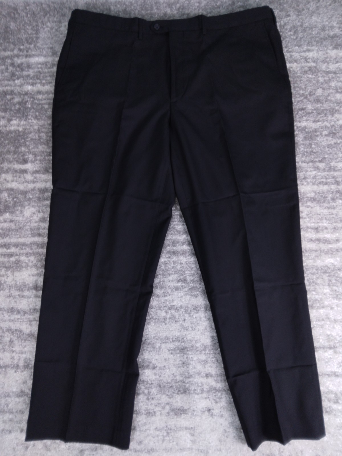 $130 Lands' End Men's Wool Pants 44 Black Year'rounder Trousers 44x30