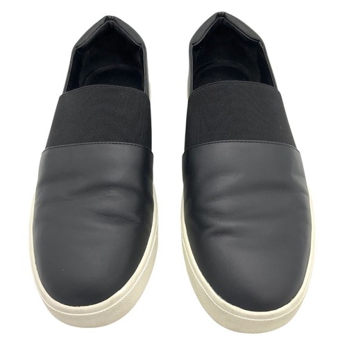 Vince Slip On Sneakers Womens Size 7.5 M Black Leather Elastic Casual Shoes - Picture 5 of 13