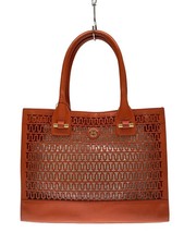 TORY BURCH Leather Tote Bag, Orange