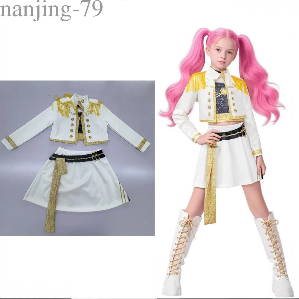 2025 KPop Demon Hunters Costume Kids Girls Cosplay Rumi Mira Dress Outfits Wigs