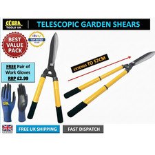 TELESCOPIC GARDEN SHEARS SCISSORS HEDGE  BUSH TREE TRIMMING PRUNING CUTTING UK
