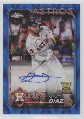 2024 Topps Chrome Update Blue RayWave Refractor 142/150 Yainer Diaz Auto 1js1