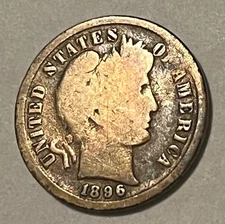 1896-s. Barber Dime ,  G / VG ,  better date