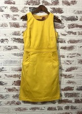 Tory Burch Dress Yellow Cotton Sleeveless Sheath Lined Pockets Size 6 $395 MSRP